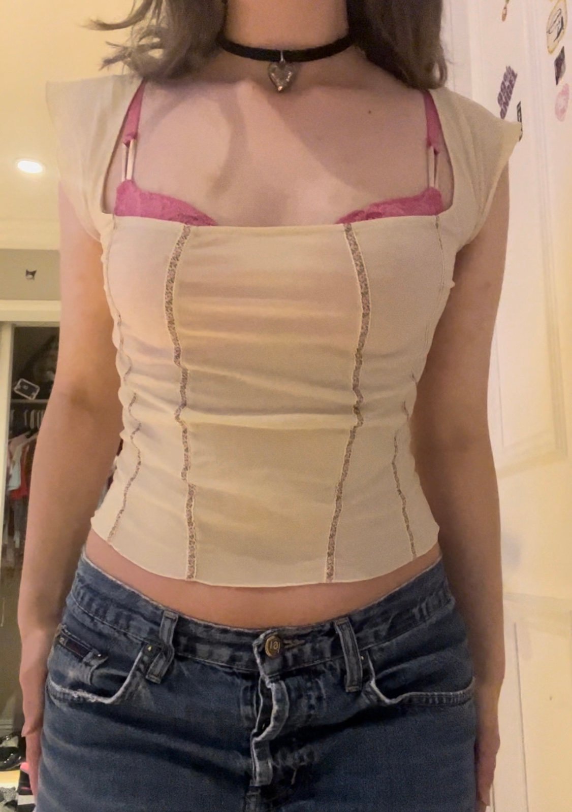 90s mesh floral milkmaid top