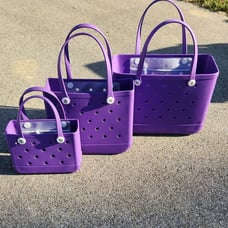 NEW Large Solid Colored Dark Purple Beach Bag / Tote