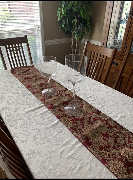 Luxury Vintage Design Table Runner 90 inches Long Embroidery Jacquard Fabric wit