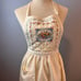 Vintage Quilted Bib Full Apron Pears Fruit Basket Pocket PIoneer Kitchen Cutie
