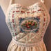 Vintage Quilted Bib Full Apron Pears Fruit Basket Pocket PIoneer Kitchen Cutie