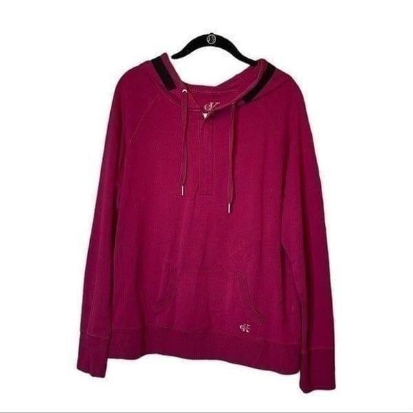 Calvin Klein Maroon Hooded Pullover Jacket Large