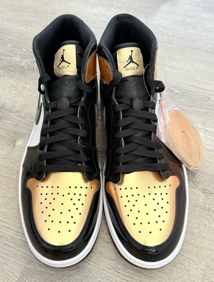 Air Jordan 1 High Golf 'Gold Toe' DQ0660-002 Size 12