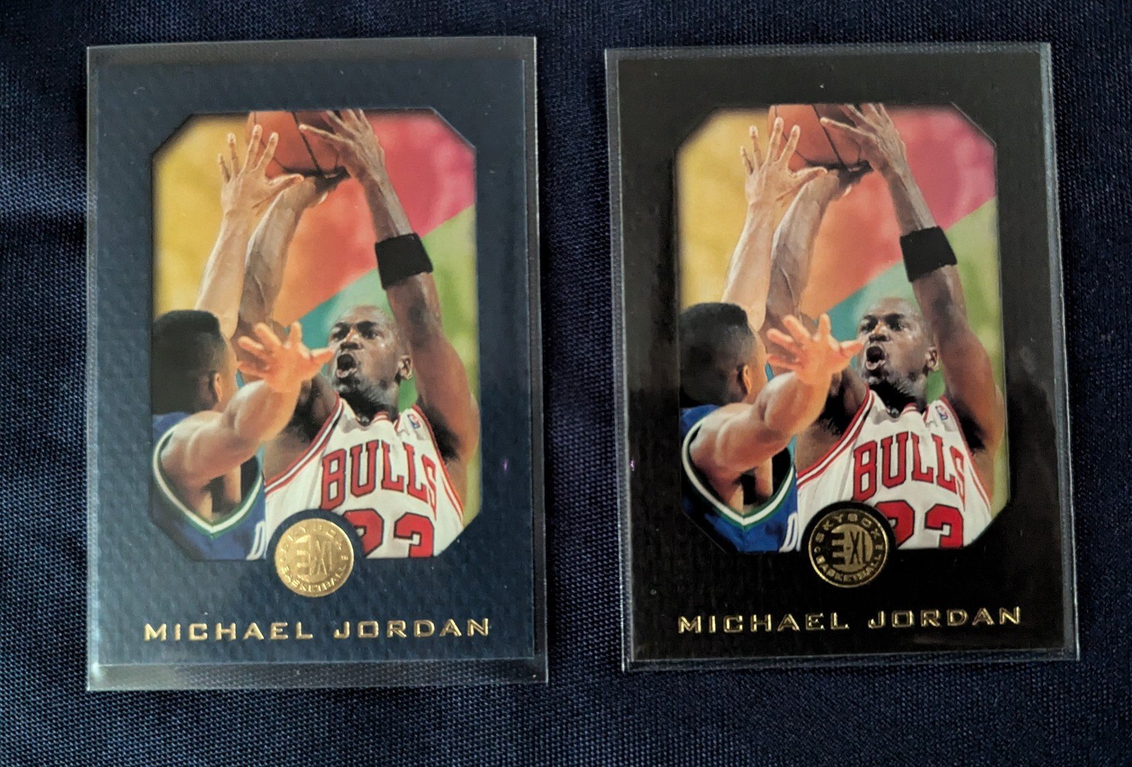 (2) Michael Jordan Skybox Exl Black & Rare Blue