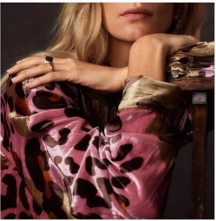 16w Eleanor Velvet Leopard Cat Boho Cottage Peasant Chic Hipster Classy Dress
