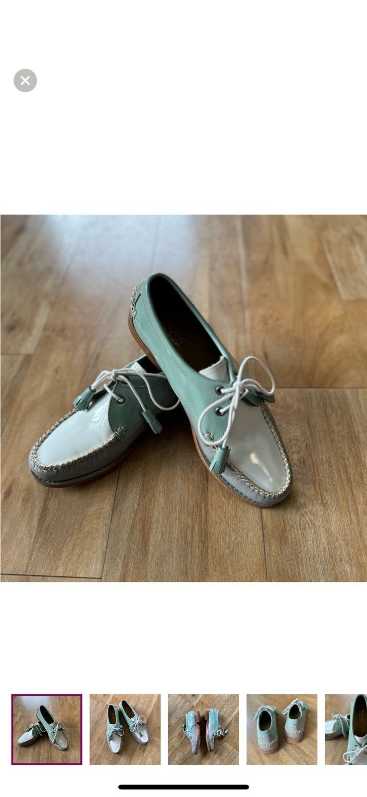 G.H.BASS WEEJUNS Winnie Patent Leather Moc Toe Oxford Lace Up Shoes