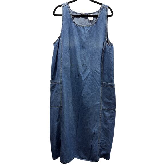 Vintage 90s Erika Co Maxi Denim Dress Size Large