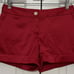 Express Design Studio size 0 red satin low rise cuffed shorts womens