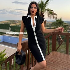 CHANEL VIBES!!! ZARA BLOGGER FAVE!!! Contrasting Mini Dress (M)