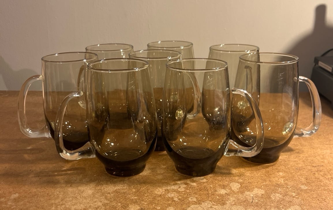Vintage Libbey Tempo brown glasses. Set of 8