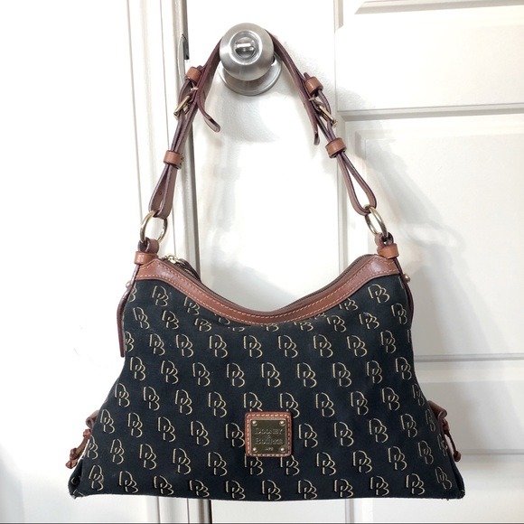 Dooney & Bourke Signature Black Hobo Shoulder Bag