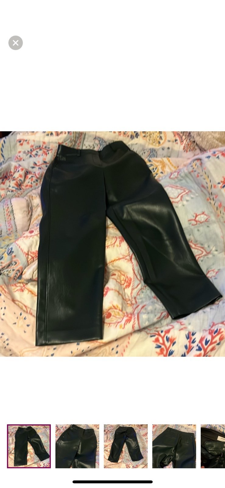 Aritzia Babaton dark green vegan leather straight leg pants