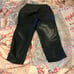 Aritzia Babaton dark green vegan leather straight leg pants