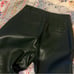Aritzia Babaton dark green vegan leather straight leg pants