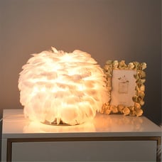 Bedroom bedside lamp small table lamp feather ostrich feather lamp gift