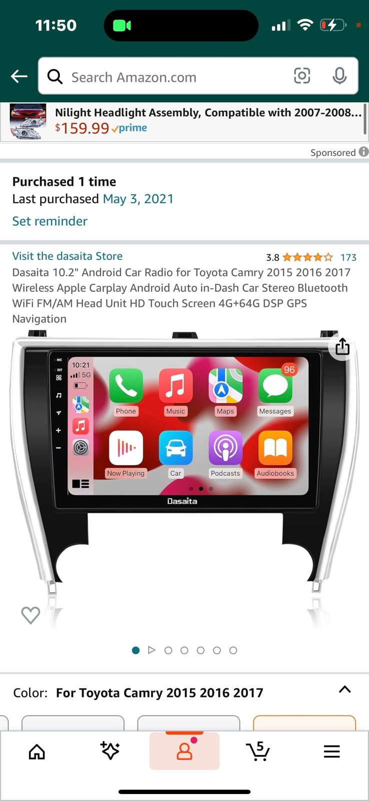 Dasaita 10.2" Android Car Radio for Toyota Camry 2015 2016 2017 Wireless Apple C