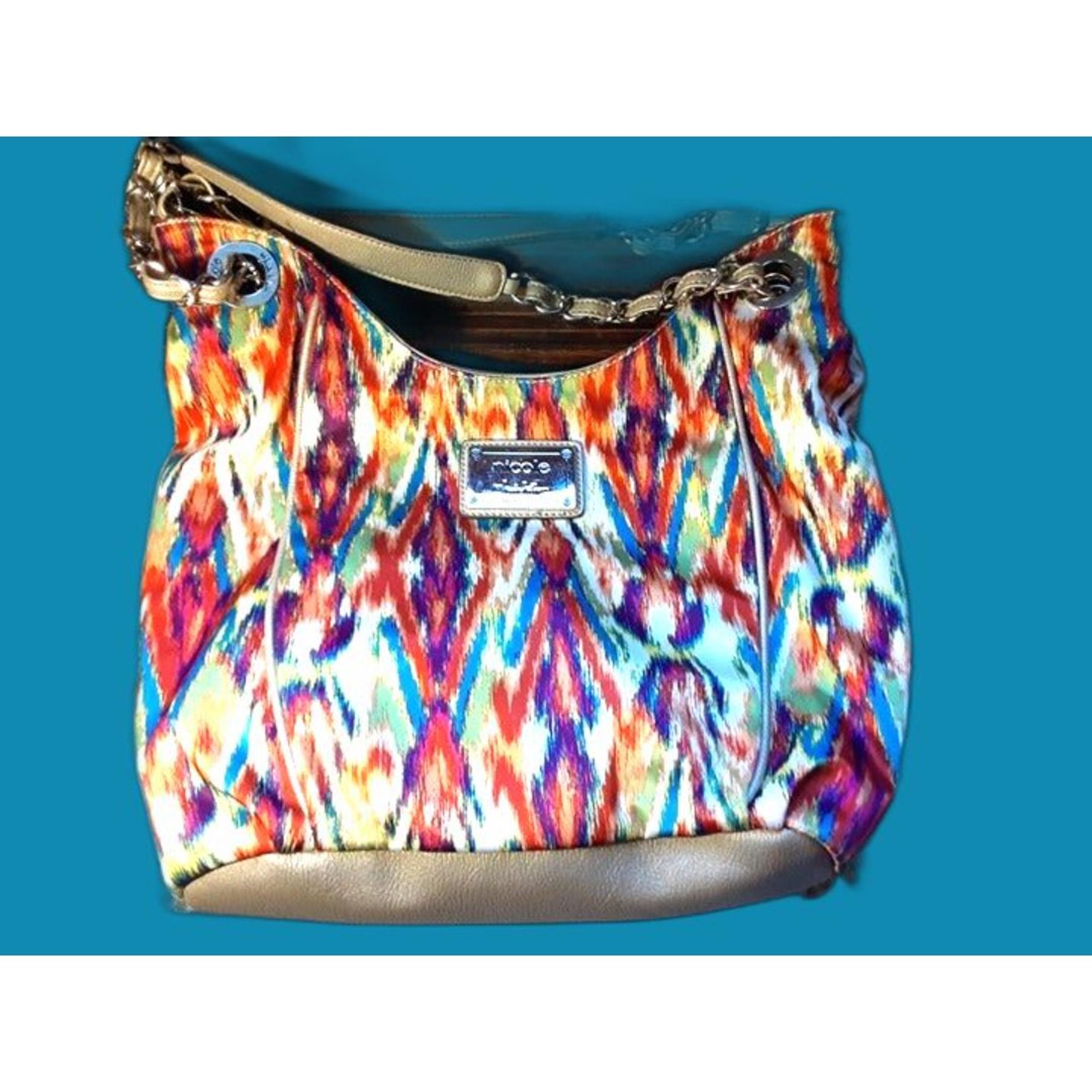 Bright & Flashy Nicole by Nicole Miller Satin Shoulder Bag Purse Great Colors