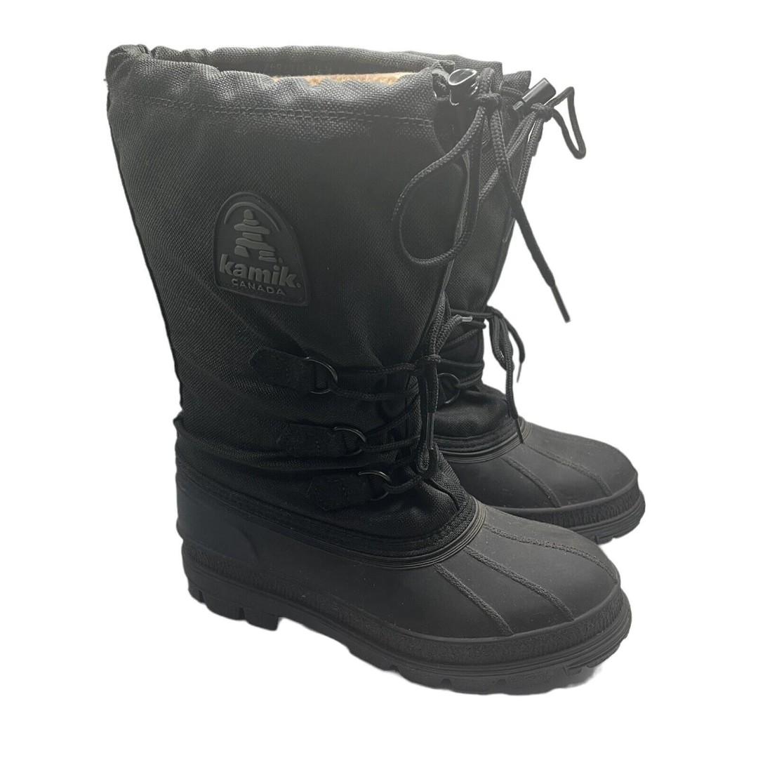 Kamik The Canuck Snow Boots Youth/Men's Size 6M (Women's 7.5) Black