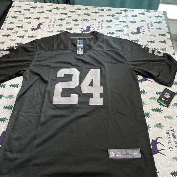 Oakland LA Vegas Raiders Mens Jersey Charles Woodson #24 Reebok NFL
