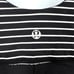 Lululemon Aria II Black and White Workout Tank Top Built in Bra Cups Size 8