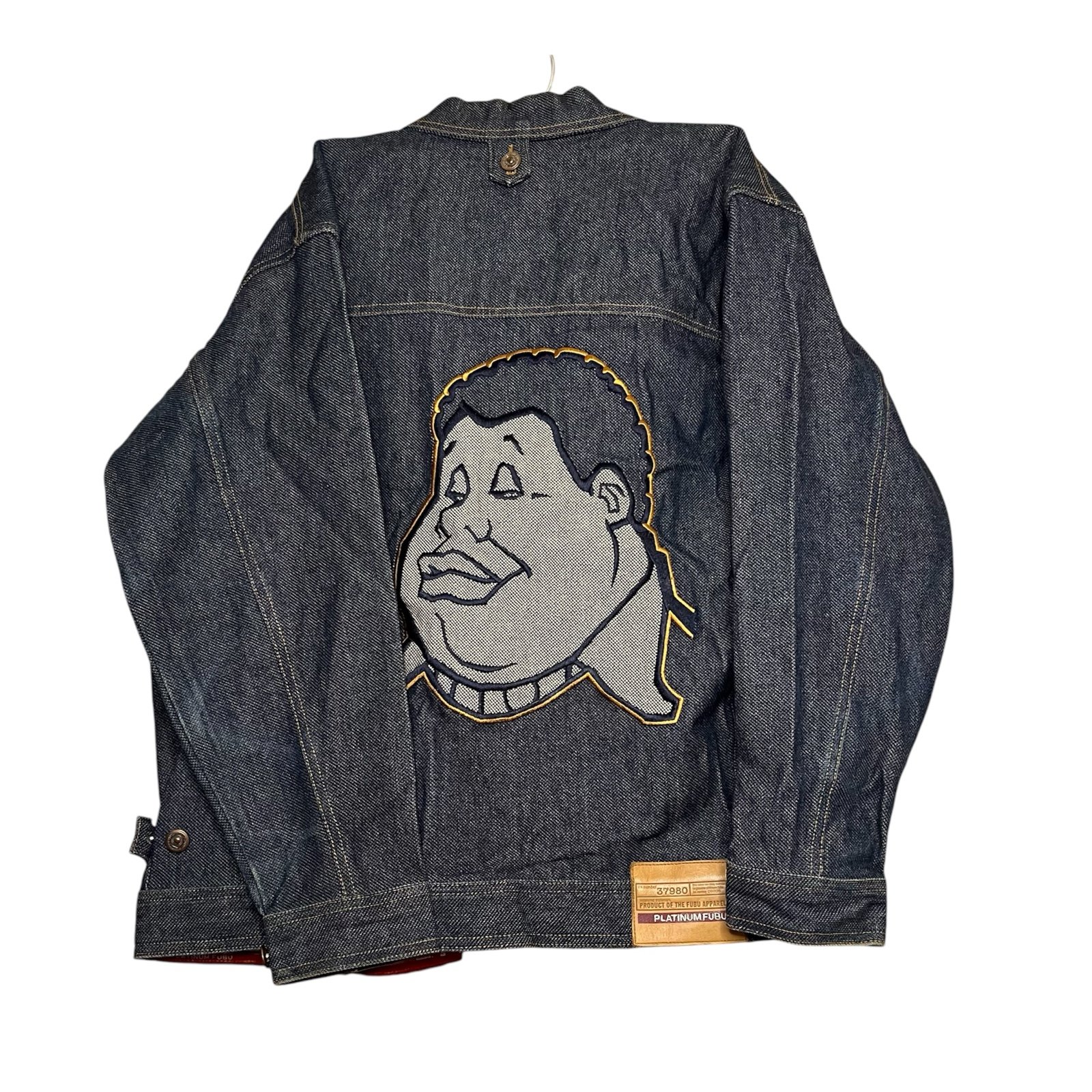 Vintage PLATINUM FUBU FAT ALBERT Denim Jean Jacket Large Rare