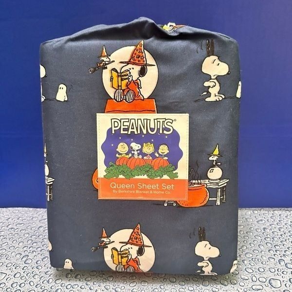 Peanuts Snoopy Halloween Blue Queen Sheet set