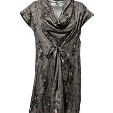 Eva Franco for Anthropologie size 4 above the knee front tie owl print dress