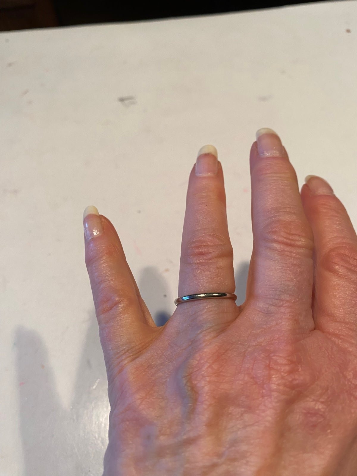 14k White Gold Wedding Band Ring