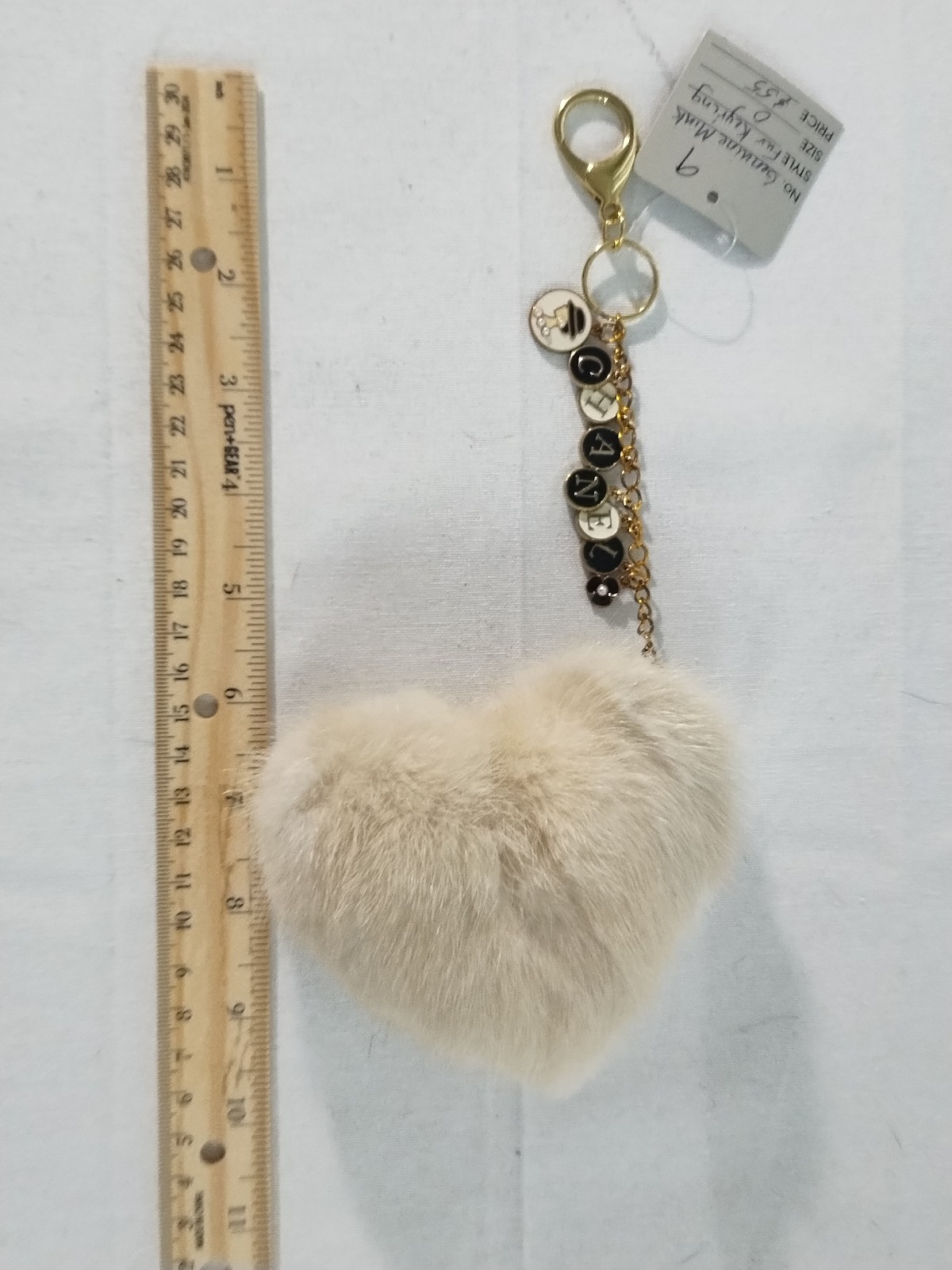 Heart shaped keychain bag charm