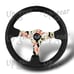 NRG 14 Hydro Dipped Floral Black Leather 350MM Steering Wheel RST-036FL-R 350MM