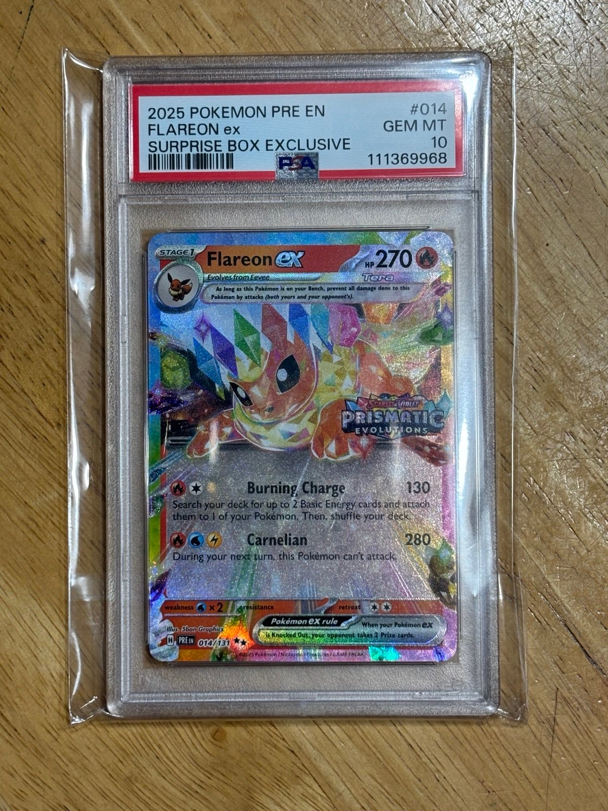 Flareon EX PSA 10 Gem Mint - Prismatic Evolutions Stamp 014/131
