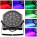 RGB LED 18W 7 Channel Flat Par Light for Club DJ Stage Party Xmas w DMX Control