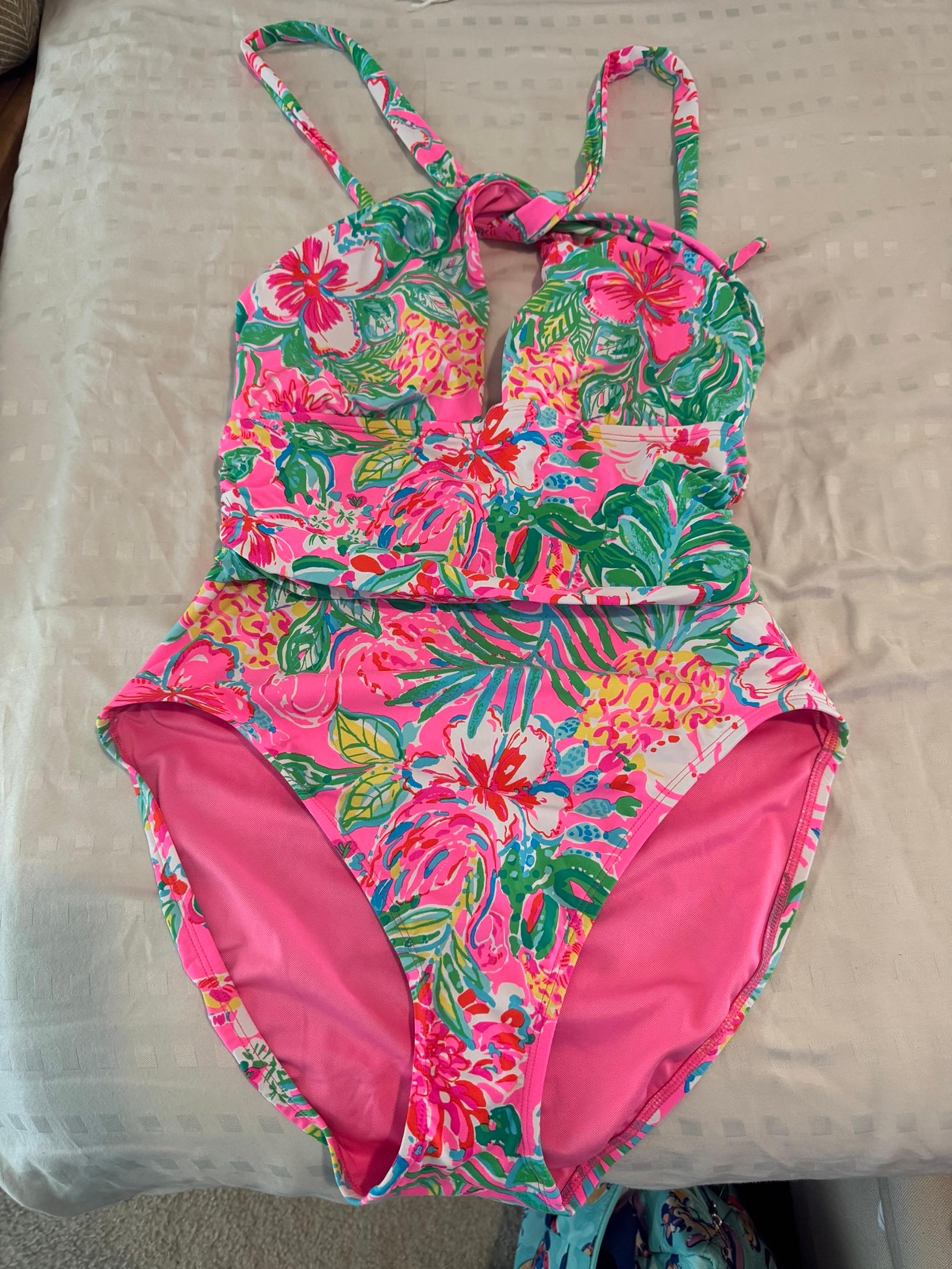 Lilly Pulitzer Ledger Halter Journey of the Jungle One Piece LNWOT Swim Sz 12