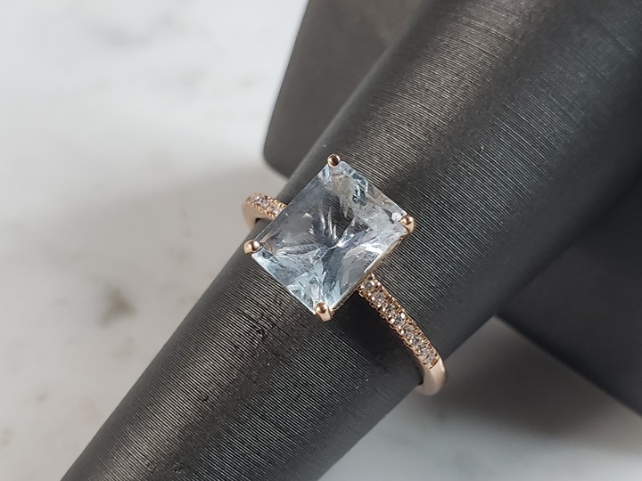 Womens Vintage Estate 14K Rose Gold Diamond Ring 2.5g E1106