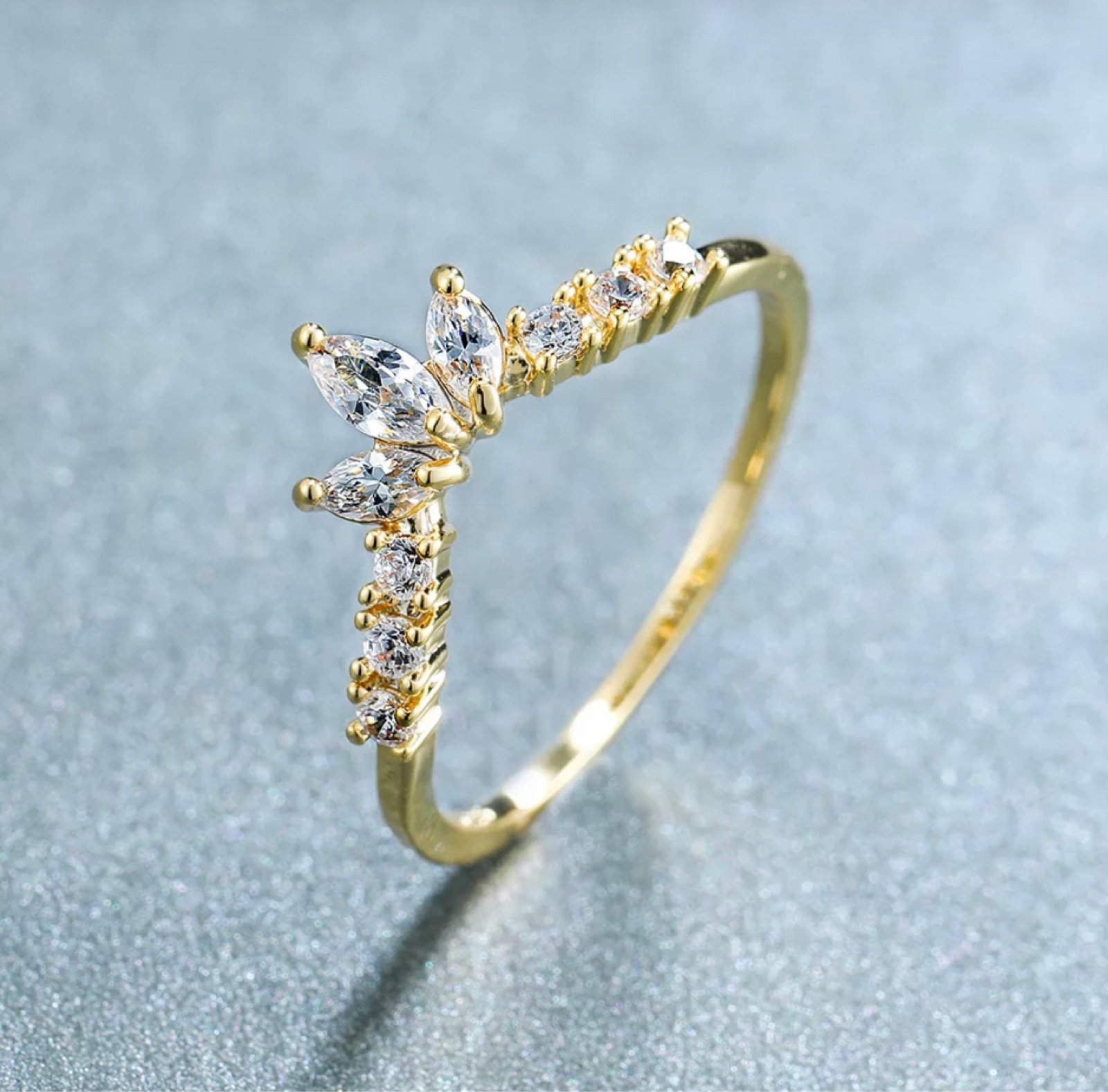*SALE*Gold Crown sapphire Wedding Band size 5,6,7,8,9