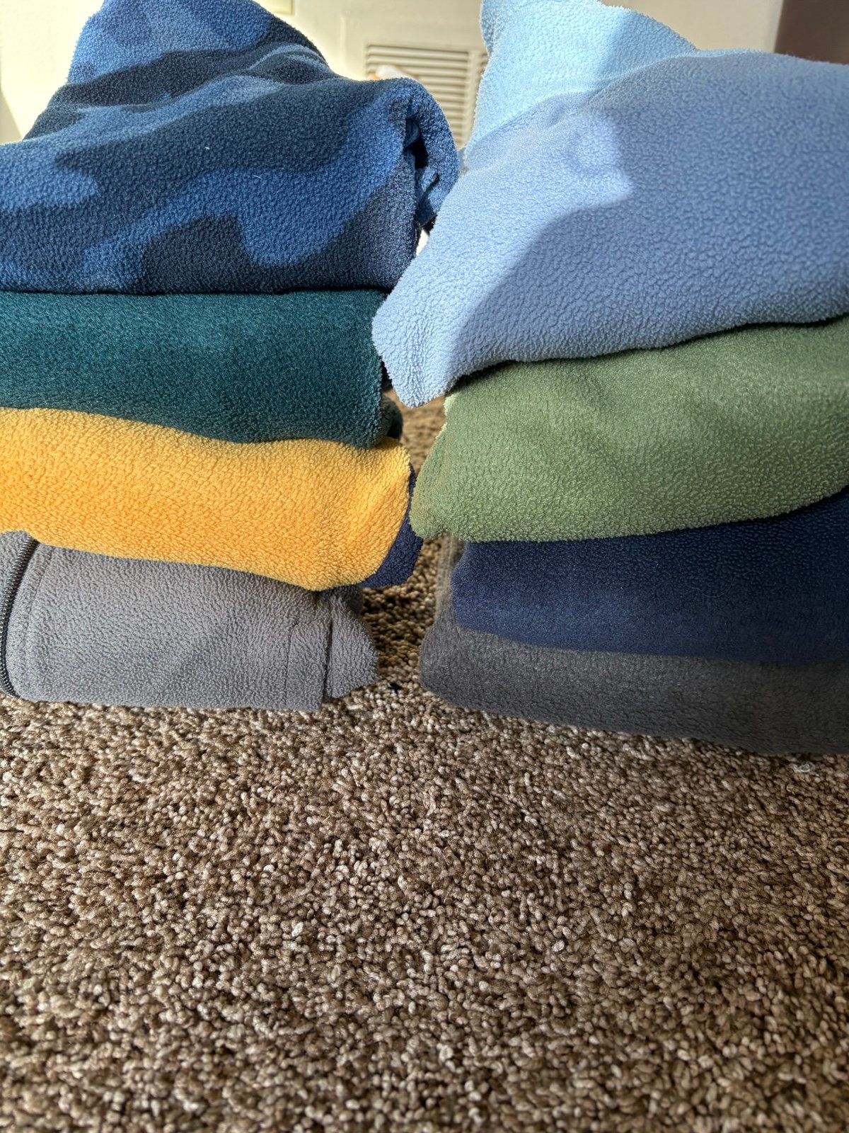 bundle of Columbia fleece zip ups. 8 of them.