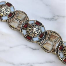 Vintage Scottish miracle bracelet with inlaid agate stoned