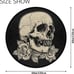 Round Skull Area Rug 4ft - Skull Rose Flower Black Round Carpet Non-Slip Rug.