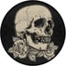Round Skull Area Rug 4ft - Skull Rose Flower Black Round Carpet Non-Slip Rug.