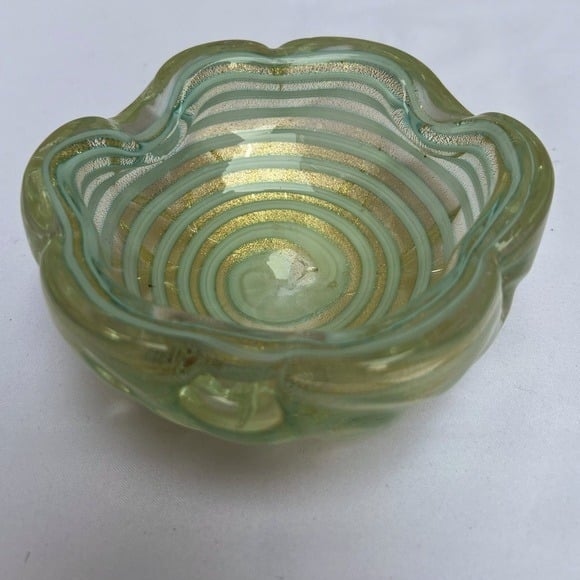 MURANO Vintage Zebrati-style Candy Dish/Ashtray
