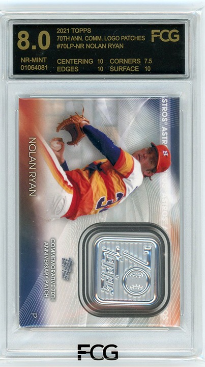 Nolan Ryan 2021 Topps 70th Ann Comm Logo Patches #70LP-NR FCG 8