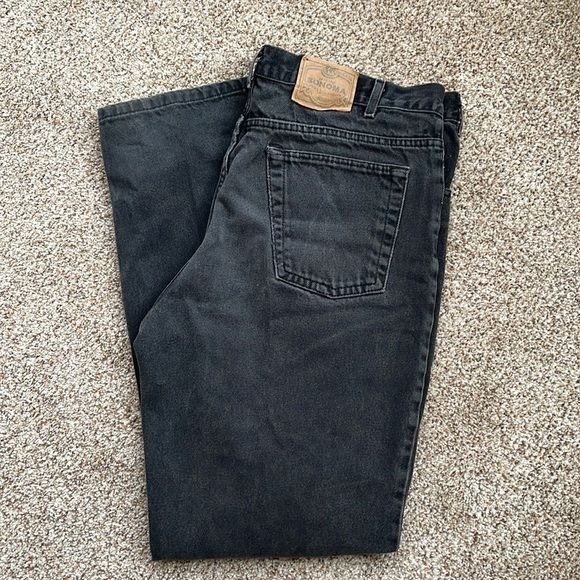 Vintage 1990's Sonoma Black Stone Wash Jeans 38 x32