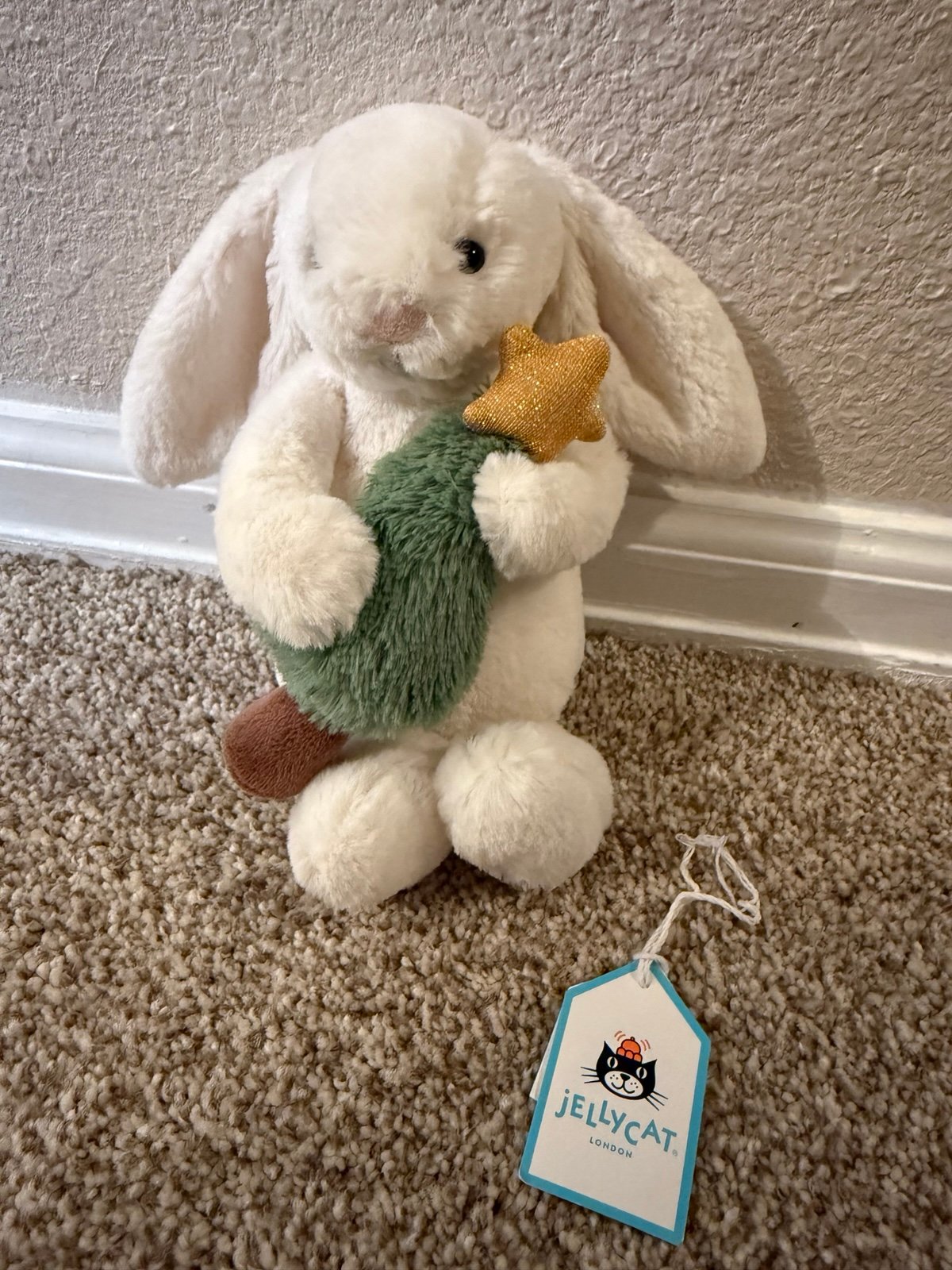 Jellycat bashful bunny with Christmas tree