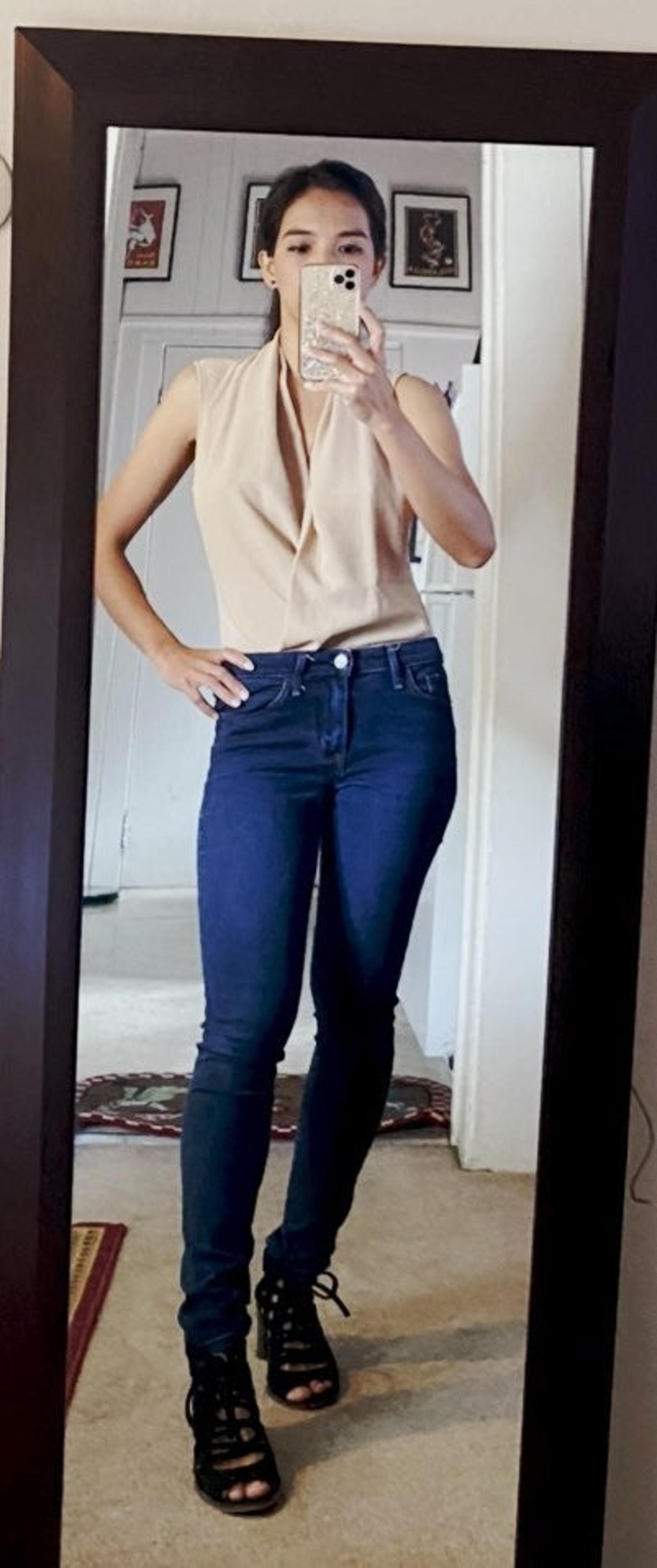 Bebe Tan Sleeveless Wrap Bodysuit XS
