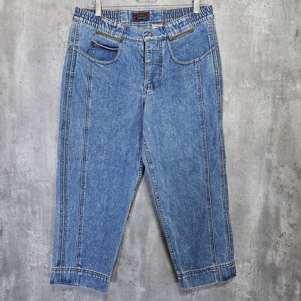 Vintage 90s Levis Sport Jeans Cropped Denim Medium Wash W30 L23 High Waisted