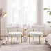 Chair Cozy Sherpa Barrel Chair Gold Legs for Living Room