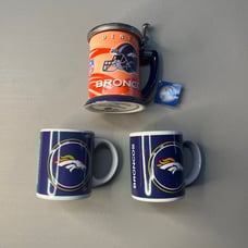 New Collector Tankard NFL Denver Broncos Coffee Mug Cup Bundle Lot Vintage Y2K