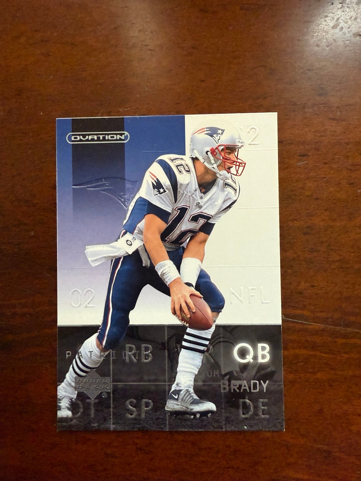 Tom Brady 2002 Upper Deck Ovation Card