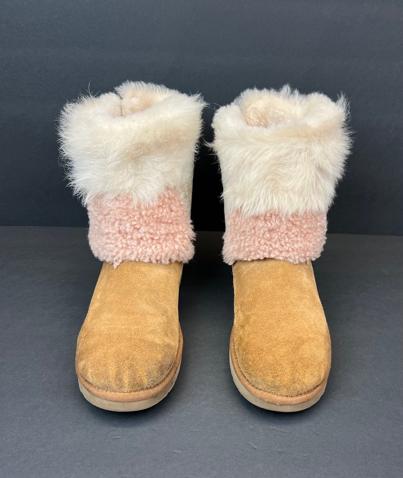 Ugg Classic Short Patchwork Fluff Chestnuts Boots Women’s Size 10 Style 1098071