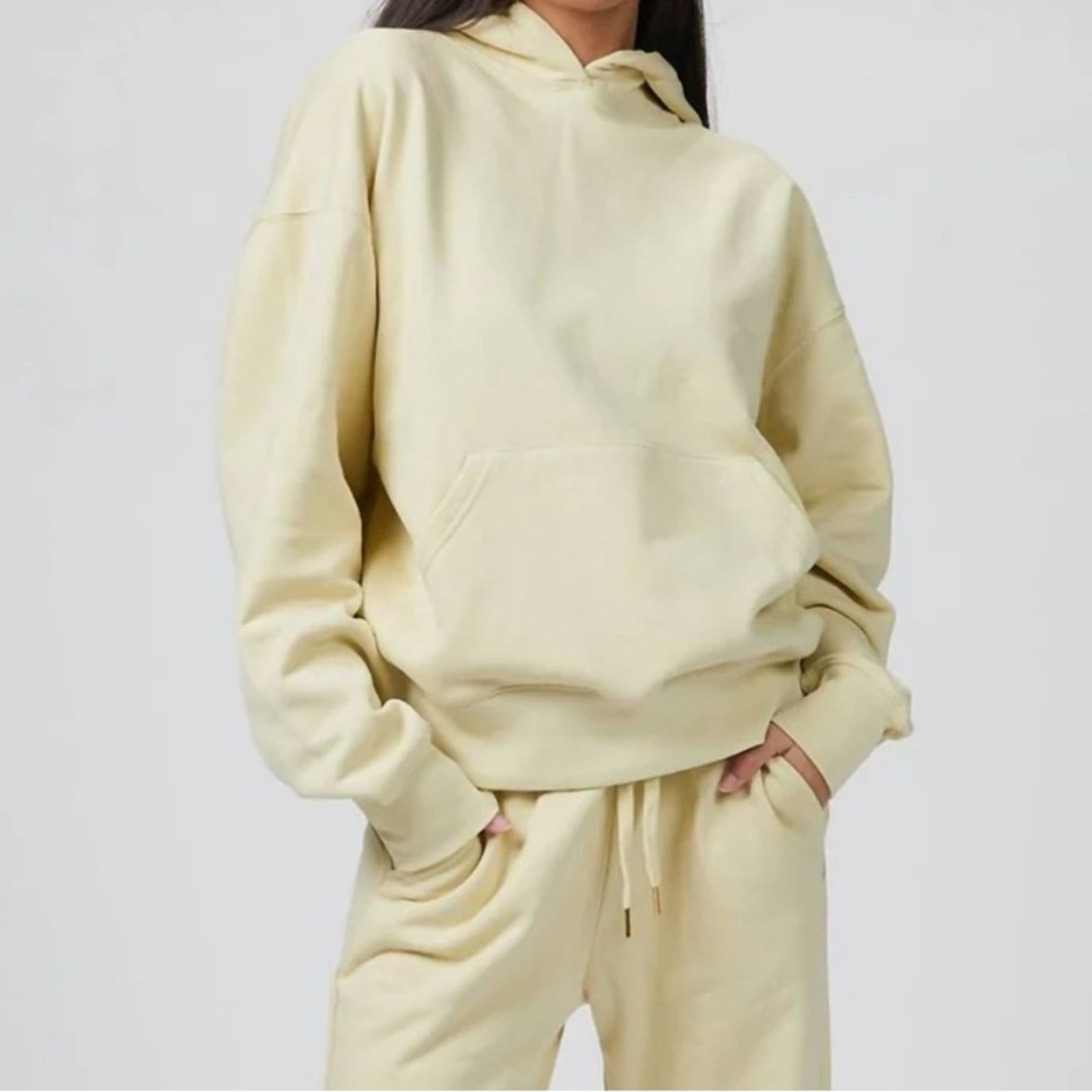 WeWoreWhat Oversized Hoodie Sweatshirt Top In Hay Yellow XS NWT